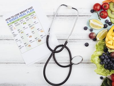 fruit-with-lose-weight-plan-stethoscope